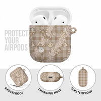 Khaki Palaka Hawaii Cowboy Christmas AirPods Case Paniolo Mix Maile Lei LT7 - Polynesian Pride