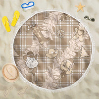 Khaki Palaka Hawaii Cowboy Christmas Beach Blanket Paniolo Mix Maile Lei LT7 One Size 150cm Beige - Polynesian Pride