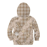 Khaki Palaka Hawaii Cowboy Christmas Kid Hoodie Paniolo Mix Maile Lei - Polynesian Pride
