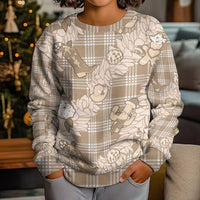 Khaki Palaka Hawaii Cowboy Christmas Kid Ugly Christmas Sweater Paniolo Mix Maile Lei - Polynesian Pride