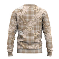 Khaki Palaka Hawaii Cowboy Christmas Ugly Christmas Sweater Paniolo Mix Maile Lei - Polynesian Pride