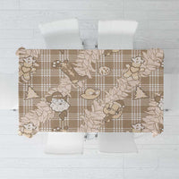 Khaki Palaka Hawaii Cowboy Christmas Tablecloth Paniolo Mix Maile Lei - Polynesian Pride