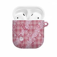 Pink Palaka Hawaii Cowboy Christmas AirPods Case Paniolo Mix Maile Lei LT7 Pink - Polynesian Pride