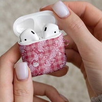 Pink Palaka Hawaii Cowboy Christmas AirPods Case Paniolo Mix Maile Lei LT7 - Polynesian Pride