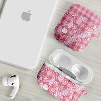 Pink Palaka Hawaii Cowboy Christmas AirPods Case Paniolo Mix Maile Lei LT7 - Polynesian Pride