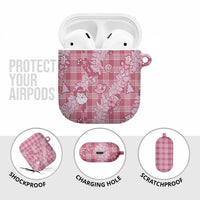 Pink Palaka Hawaii Cowboy Christmas AirPods Case Paniolo Mix Maile Lei LT7 - Polynesian Pride