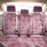 Pink Palaka Hawaii Cowboy Christmas Back Car Seat Cover Paniolo Mix Maile Lei - Polynesian Pride