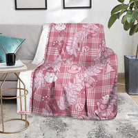 Pink Palaka Hawaii Cowboy Christmas Blanket Paniolo Mix Maile Lei - Polynesian Pride