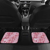 Pink Palaka Hawaii Cowboy Christmas Car Mats Paniolo Mix Maile Lei - Polynesian Pride