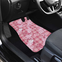 Pink Palaka Hawaii Cowboy Christmas Car Mats Paniolo Mix Maile Lei - Polynesian Pride