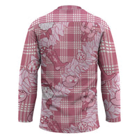 Pink Palaka Hawaii Cowboy Christmas Hockey Jersey Paniolo Mix Maile Lei LT7 - Polynesian Pride
