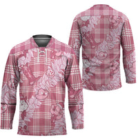 Pink Palaka Hawaii Cowboy Christmas Hockey Jersey Paniolo Mix Maile Lei LT7 - Polynesian Pride