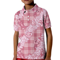 Pink Palaka Hawaii Cowboy Christmas Kid Polo Shirt Paniolo Mix Maile Lei - Polynesian Pride