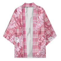 Pink Palaka Hawaii Cowboy Christmas Kimono Paniolo Mix Maile Lei - Polynesian Pride