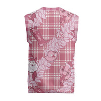 Pink Palaka Hawaii Cowboy Christmas Knitted V-Neck Vest Paniolo Mix Maile Lei - Polynesian Pride
