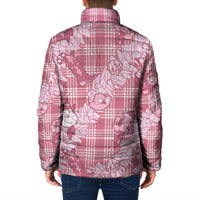 Pink Palaka Hawaii Cowboy Christmas Padded Jacket Paniolo Mix Maile Lei - Polynesian Pride