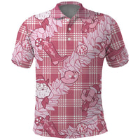 Pink Palaka Hawaii Cowboy Christmas Polo Shirt Paniolo Mix Maile Lei - Polynesian Pride