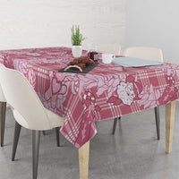 Pink Palaka Hawaii Cowboy Christmas Tablecloth Paniolo Mix Maile Lei - Polynesian Pride