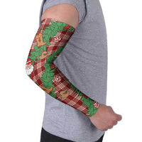 Red Palaka Hawaii Cowboy Christmas Arm Sleeves Paniolo Mix Maile Lei LT7 - Polynesian Pride