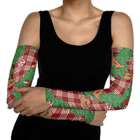 Red Palaka Hawaii Cowboy Christmas Arm Sleeves Paniolo Mix Maile Lei LT7 - Polynesian Pride