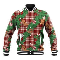 Red Palaka Hawaii Cowboy Christmas Baseball Jacket Paniolo Mix Maile Lei - Polynesian Pride