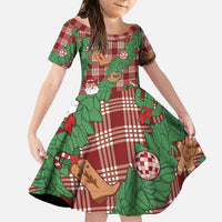 Red Palaka Hawaii Cowboy Christmas Family Matching Puletasi and Hawaiian Shirt Paniolo Mix Maile Lei - Polynesian Pride