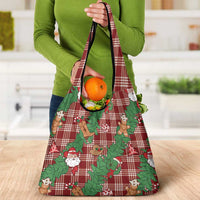 Red Palaka Hawaii Cowboy Christmas Grocery Bag Paniolo Mix Maile Lei LT7 - Polynesian Pride
