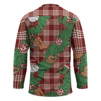 Red Palaka Hawaii Cowboy Christmas Hockey Jersey Paniolo Mix Maile Lei LT7 - Polynesian Pride
