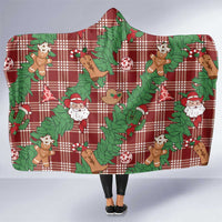 Red Palaka Hawaii Cowboy Christmas Hooded Blanket Paniolo Mix Maile Lei LT7 One Size Red - Polynesian Pride