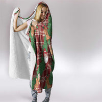 Red Palaka Hawaii Cowboy Christmas Hooded Blanket Paniolo Mix Maile Lei LT7 - Polynesian Pride