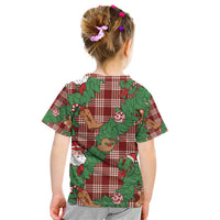 Red Palaka Hawaii Cowboy Christmas Kid T Shirt Paniolo Mix Maile Lei - Polynesian Pride