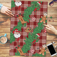 Red Palaka Hawaii Cowboy Christmas Puzzle Paniolo Mix Maile Lei LT7 Red - Polynesian Pride