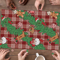 Red Palaka Hawaii Cowboy Christmas Puzzle Paniolo Mix Maile Lei LT7 - Polynesian Pride