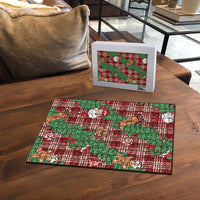 Red Palaka Hawaii Cowboy Christmas Puzzle Paniolo Mix Maile Lei LT7 - Polynesian Pride