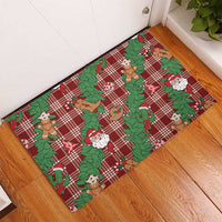 Red Palaka Hawaii Cowboy Christmas Rubber Doormat Paniolo Mix Maile Lei LT7 - Polynesian Pride