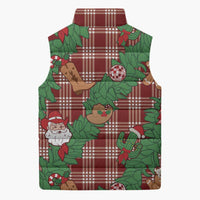 Red Palaka Hawaii Cowboy Christmas Sleeveless Puffer Jacket Paniolo Mix Maile Lei LT7 - Polynesian Pride