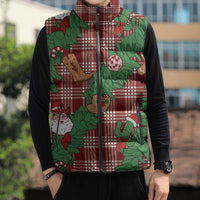 Red Palaka Hawaii Cowboy Christmas Sleeveless Puffer Jacket Paniolo Mix Maile Lei LT7 - Polynesian Pride