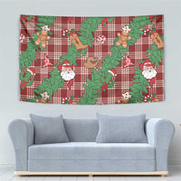 Red Palaka Hawaii Cowboy Christmas Tapestry Paniolo Mix Maile Lei - Polynesian Pride