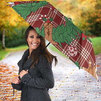 Red Palaka Hawaii Cowboy Christmas Umbrella Paniolo Mix Maile Lei - Polynesian Pride
