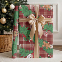 Red Palaka Hawaii Cowboy Christmas Wrapping Paper Paniolo Mix Maile Lei LT7 - Polynesian Pride