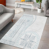 Samoa White Sunday Area Rug Classic Siapo Style LT7 - Polynesian Pride