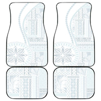 Samoa White Sunday Car Mats Classic Siapo Style LT7 White - Polynesian Pride