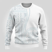 Samoa White Sunday Ugly Christmas Sweater Classic Siapo Style LT7 - Polynesian Pride