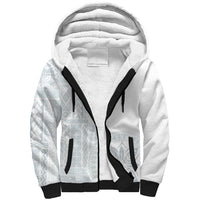 Samoa White Sunday Sherpa Hoodie Classic Siapo Style LT7 Unisex White - Polynesian Pride