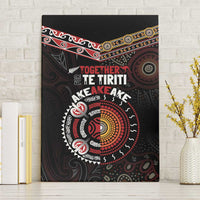 Aotearoa and Australia Indigenous Canvas Wall Art Stand Together For Te Tiriti LT7 Without Frame Black - Polynesian Pride