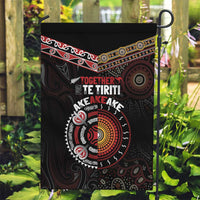 Aotearoa and Australia Indigenous Garden Flag Stand Together For Te Tiriti LT7 Garden Flag Black - Polynesian Pride