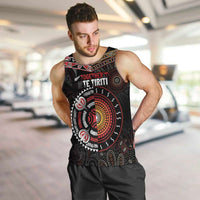 Aotearoa and Australia Indigenous Men Tank Top Stand Together For Te Tiriti LT7 Black - Polynesian Pride