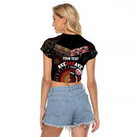 Aotearoa and Australia Indigenous Raglan Cropped T Shirt Stand Together For Te Tiriti LT7 - Polynesian Pride