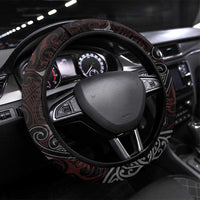 Aotearoa and Australia Indigenous Steering Wheel Cover Stand Together For Te Tiriti LT7 Universal Fit Black - Polynesian Pride