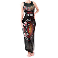 Aotearoa and Australia Indigenous Tank Maxi Dress Stand Together For Te Tiriti LT7 Women Black - Polynesian Pride